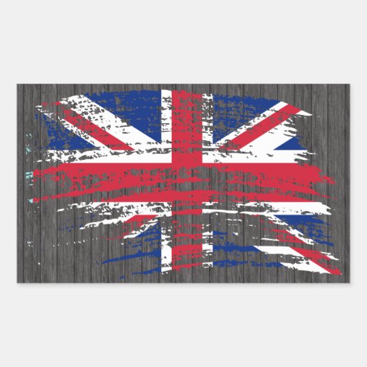 Sticker Rectangulaire Drapeau anglais cool (Devant)