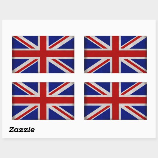 Sticker Rectangulaire Drapeau Anglais d'Angleterre texturé (Feuille)