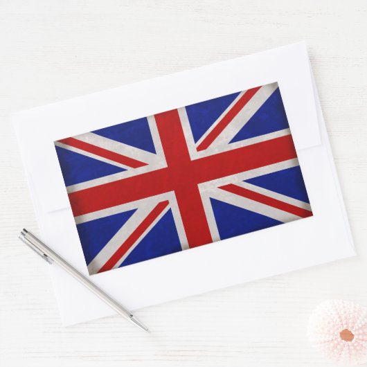 Sticker Rectangulaire Drapeau Anglais d'Angleterre texturé (Enveloppe)
