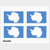 Sticker Rectangulaire Drapeau Antarctique/Antarctique (Feuille)