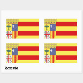 Sticker Rectangulaire Drapeau Aragon (Feuille)