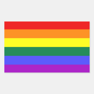 Sticker Rectangulaire Drapeau arc-en-ciel