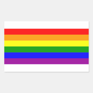 Sticker Rectangulaire Drapeau arc-en-ciel de la fierté gay