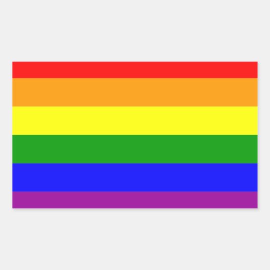 Sticker Rectangulaire Drapeau arc-en-ciel gay pride (Devant)
