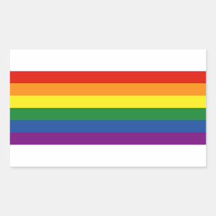 Sticker Rectangulaire Drapeau arc-en-ciel gay pride