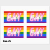 Sticker Rectangulaire Drapeau arc-en-ciel gay pride (Feuille)