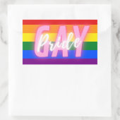 Sticker Rectangulaire Drapeau arc-en-ciel gay pride (Sac)