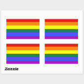 Sticker Rectangulaire Drapeau arc-en-ciel LGBT Pride (Feuille)
