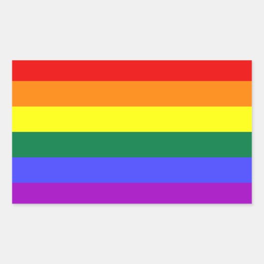 Sticker Rectangulaire Drapeau arc-en-ciel LGBT Pride (Devant)