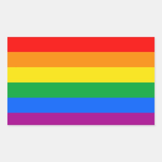 Sticker Rectangulaire Drapeau arc-en-ciel LGBTQ+ (Devant)