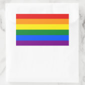 Sticker Rectangulaire Drapeau arc-en-ciel pour Gay pride LGBT (Sac)