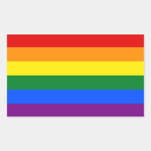 Sticker Rectangulaire Drapeau arc-en-ciel pour Gay pride LGBT (Devant)