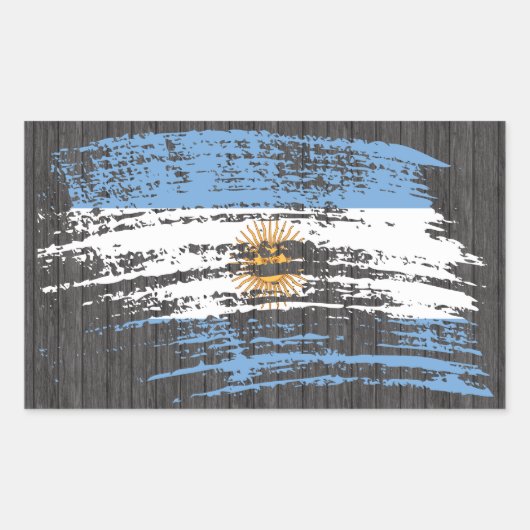 Sticker Rectangulaire Drapeau argentin cool (Devant)