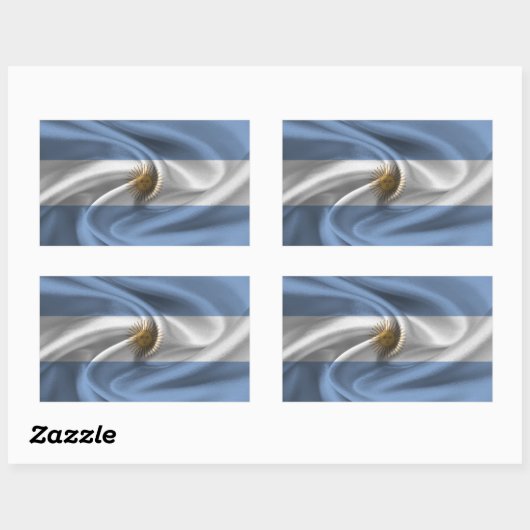 Sticker Rectangulaire Drapeau Argentine (Feuille)