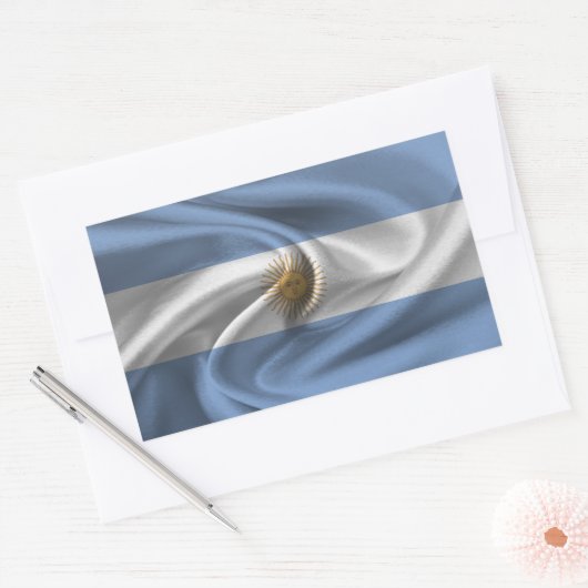 Sticker Rectangulaire Drapeau Argentine (Enveloppe)