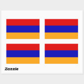 Sticker Rectangulaire Drapeau arménien (Feuille)