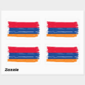 Sticker Rectangulaire Drapeau arménien (Feuille)