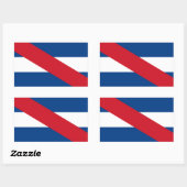 Sticker Rectangulaire Drapeau Artigas uruguayen (Feuille)