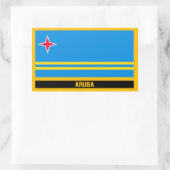 Sticker Rectangulaire Drapeau Aruba (Sac)