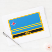 Sticker Rectangulaire Drapeau Aruba (Enveloppe)