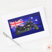 Sticker Rectangulaire Drapeau australien Downunder, Motorcycle Biker Des (Enveloppe)