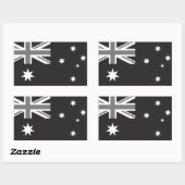 Sticker Rectangulaire Drapeau australien noir et blanc (Feuille)