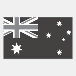 Sticker Rectangulaire Drapeau australien noir et blanc