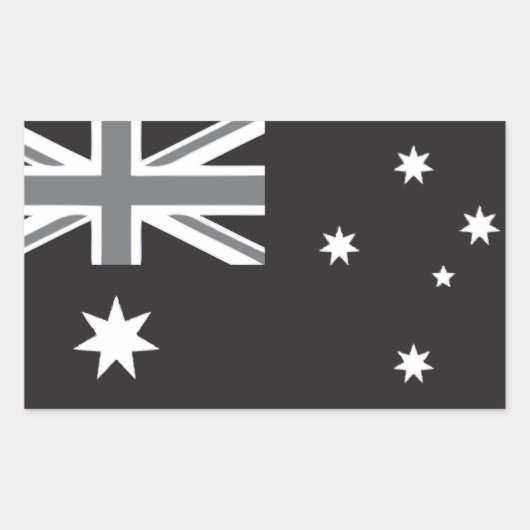 Sticker Rectangulaire Drapeau australien noir et blanc (Devant)