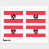 Sticker Rectangulaire Drapeau Autriche (Feuille)