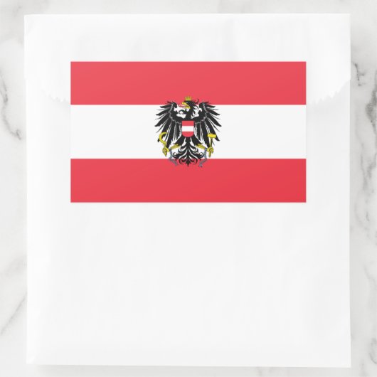 Sticker Rectangulaire Drapeau Autriche (Sac)