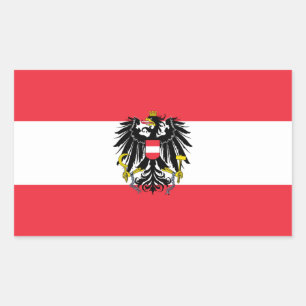 Sticker Rectangulaire Drapeau Autriche