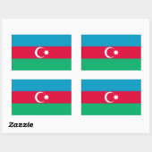 Sticker Rectangulaire Drapeau Azerbaïdjan/Azerbaïdjan (Feuille)