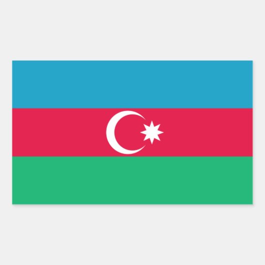 Sticker Rectangulaire Drapeau Azerbaïdjan/Azerbaïdjan (Devant)