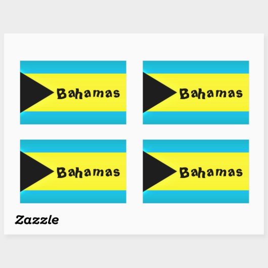 Sticker Rectangulaire Drapeau Bahamas (Feuille)
