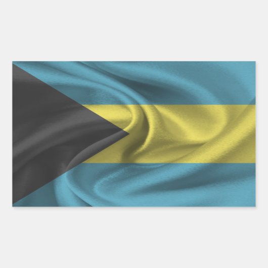 Sticker Rectangulaire Drapeau Bahamas (Devant)
