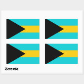 Sticker Rectangulaire Drapeau Bahamas (Feuille)