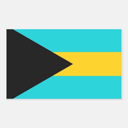 Sticker Rectangulaire Drapeau Bahamas (Devant)