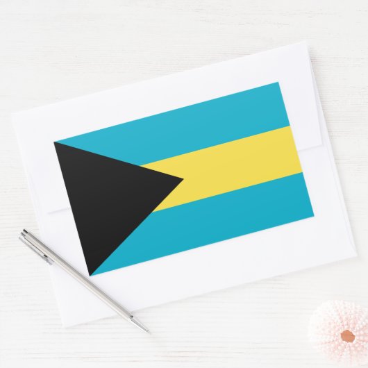 Sticker Rectangulaire Drapeau Bahamas (Enveloppe)