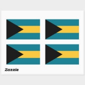 Sticker Rectangulaire Drapeau bahaméen, Drapeau des Bahamas (Feuille)