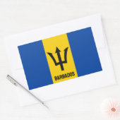 Sticker Rectangulaire Drapeau Barbade (Enveloppe)