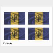 Sticker Rectangulaire Drapeau Barbade (Feuille)