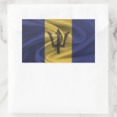 Sticker Rectangulaire Drapeau Barbade (Sac)