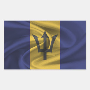 Sticker Rectangulaire Drapeau Barbade
