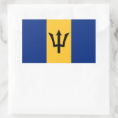 Sticker Rectangulaire Drapeau Barbade/Barbadien/Bajuns (Sac)