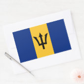 Sticker Rectangulaire Drapeau Barbade/Barbadien/Bajuns (Enveloppe)