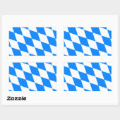 Sticker Rectangulaire Drapeau bavarois - Flagge Bayerische (Feuille)