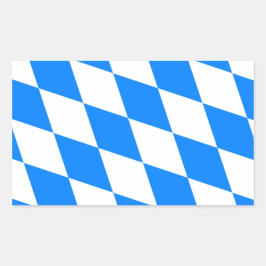 Sticker Rectangulaire Drapeau bavarois - Flagge Bayerische (Devant)