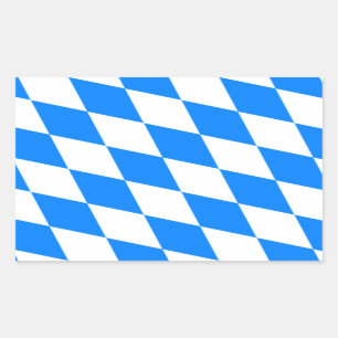 Sticker Rectangulaire Drapeau bavarois - Flagge Bayerische