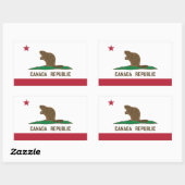 Sticker Rectangulaire Drapeau Beaver Canada Republic California (Feuille)