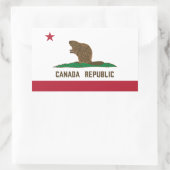 Sticker Rectangulaire Drapeau Beaver Canada Republic California (Sac)